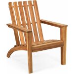 Costway - chaise adirondack en bois d'acacia, fauteuil adirondack classique avec accoudoir ergonomique, ...
