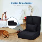 Costway - chaise longue r�glable fauteuil relax de sol matelas pliant, canap� paresseux avec pouf confortable ...