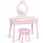 Costway coiffeuse avec tabouret de filles, table de maquillage pour enfants, style princesse européenne ... Costway coiffeuse avec tabouret de filles, table de maquillage pour enfants, style princesse européenne ...