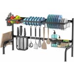 Costway �gouttoir � vaisselle au - dessus de l'�vier, avec 4 paniers et 8 crochets, planche � d�couper ...