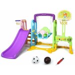 Costway - ensemble toboggan balan�oire 6 en 1 basket - ball football escalade jeu boucle - exterieur ...