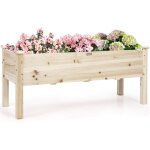 Costway - jardinière surélevée en bois, carré potager sur pied avec 5 trous de drainage, jusqu'à 100kg, ... Costway - jardinière surélevée en bois, carré potager sur pied avec 5 trous de drainage, jusqu'à 100kg, ...