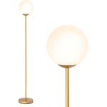 Costway lampadaire � globe 165 cm, lampe sur pied moderne, interrupteur � pied, poteau m�tallique, culot ...