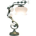 Costway lampe de chevet, lampe de table avec interrupteur, abat - jour en verre en forme de muguet, 6 ...