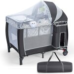 Costway lit parapluie bébé pliant 4 en 1 avec matelas, filet amovible réglable, table à langer, sac de ... Costway lit parapluie bébé pliant 4 en 1 avec matelas, filet amovible réglable, table à langer, sac de ...