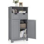Costway - meuble de rangement de salle de bain commode blanche de toilette / chambre avec 2 tiroirs et ...