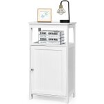 Costway meuble de salle de bain avec porte simple et tagre rglable de rangement 45 x 30 x 84 cm en ...