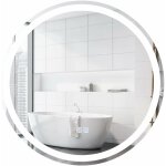Costway ? miroir lumineux de salle de bain rond led 60 cm ? luminosit� r�glable 20 - 100% ? temp�rature ...