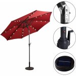 Costway - parasol de jardin dia 300 cm / parasol déporté et inclinable de jardin avec 24 led vin rouge ... Costway - parasol de jardin dia 300 cm / parasol déporté et inclinable de jardin avec 24 led vin rouge ...