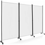 Costway - paravent int�rieur � 3 panneaux pliable 262x180cm, cloison de s�paration � roulettes, s�paration ...
