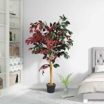 Costway plante artificielle arbre ficus artificielle - h 120cm - déco. intérieur et extérieur avec pot ... Costway plante artificielle arbre ficus artificielle - h 120cm - déco. intérieur et extérieur avec pot ...