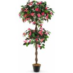Costway - plante artificielle en pot remplies de ciment 140cm avec 252 fleurs, fausse bougainvillier ...