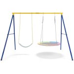Costway - portique de balanoire en mtal, 260 x 182 x 182 cm, avec 2 balanoires rglables, 2 faons ...