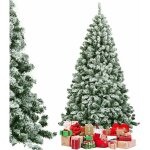 Sapin de nol enneig / arbre de nol artificiel 230cm avec 1346 branches aiguilles en pvc, support mtallique ...