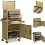 Costway - servante d'atelier  outils 4 tiroirs compartiment amovible etagre jaune