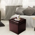 Costway - tabouret pouf coffre boîte de rangement repose - pied ottoman avec espace de stockage cuir ... Costway - tabouret pouf coffre boîte de rangement repose - pied ottoman avec espace de stockage cuir ...