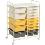 Costway tour de rangement chariot de rangement avec 15 tiroirs empilables amovibles, desserte  roulettes ...