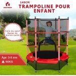 Costway - trampoline de jardin enfant 140cm de diamètre avec filet de sécurité rouge trampoline juvénile ... Costway - trampoline de jardin enfant 140cm de diamètre avec filet de sécurité rouge trampoline juvénile ...