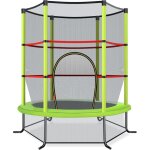 Costway - trampoline de jardin pour enfants 165 cm avec filet de protection, appuis de ressorts et structure ...
