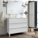 Cosyneo - ensemble meuble de salle de bain 80cm simple vasque + colonne de rangement - hibernian (bois ... Cosyneo - ensemble meuble de salle de bain 80cm simple vasque + colonne de rangement - hibernian (bois ...
