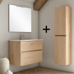 Cosyneo - ensemble meuble de salle de bain 80cm simple vasque + colonne de rangement - mig