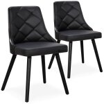 Lot de 2 chaises scandinaves lalix bois noir et simili noir