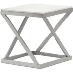 Cotecosy - bout de canapé paliano marbre blanc et pieds argent Cotecosy - bout de canapé paliano marbre blanc et pieds argent