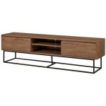 Cotecosy - meuble tv coloris noyer et mtal noir rodez