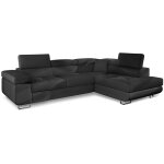 Cotecosy - canap d'angle droit convertible simili cuir noir marka 275cm