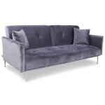 Canap convertible clic - clac 3 places carla velours gris