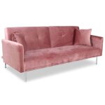 Cotecosy - canap convertible clic - clac 3 places carla velours rose