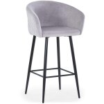 Cotecosy - chaise de bar bobby velours argent