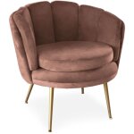 Cotecosy - fauteuil arrondi brenda velours rose