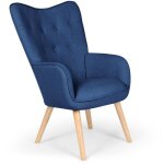 Fauteuil scandinave klarys tissu bleu