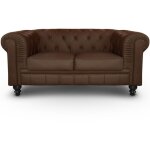 Cotecosy - grand canapé 2 places chesterfield marron Cotecosy - grand canapé 2 places chesterfield marron