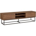 Cotecosy - meuble tv coloris noyer et m�tal noir rodez