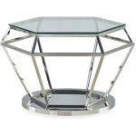 Cotecosy - table basse aston en verre transparent et pied argent Cotecosy - table basse aston en verre transparent et pied argent