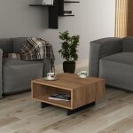 Cotecosy - table basse contemporaine en ch�ne et anthracite, 60x32x60 cm, id�ale pour salon ou salle ...
