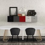 Cotecosy - table ronde extensible soare blanc pieds or Cotecosy - table ronde extensible soare blanc pieds or