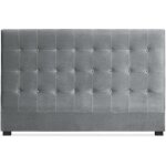 Tte de lit luxor 180cm velours argent