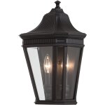 Cotswold lane - demi - lanterne murale ext�rieure � 2 ampoules noir ip44, e14 - elstead