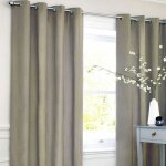 Cotton look - rideau en polycoton taupe 140x250