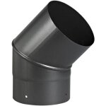 Ten ? coude 45� noir mat 180 mm ? acier �maill� r�sistant aux acides ? pour chaudi�res � gaz, fioul, ...