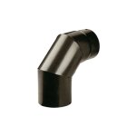 Coude 90 160 mm 16 cm en acier porcelaine noire pour poa le a bois