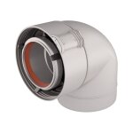 Coude ubbink gaz alu / pvc 90 blanc 80 / 125