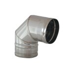 Coude courba en acier inoxydable aisi 304 90 180 mm pour poa le a bois chemina e