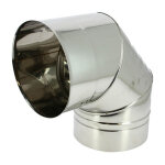 Ten ? coude inox 304 90� �200 ? raccord 3 parties pour tubage gaz, fuel et bois ? installation facile ...