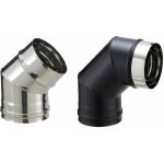 Poujoulat - coude inox pour pole  granuls - pgi pour poles  pellets - coude 45 - finition : noir ...