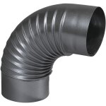 Ten ? coude pliss� en aluminium 90� �125mm ? raccord fumisterie pour appareil � gaz ? longueur 204mm ...