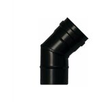 Coude de po�le 45� 80mm noir vitrifi� granul�s 1, 2mm